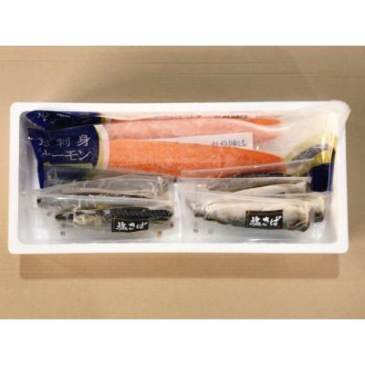 ふるさと納税 根室市 お刺身トラウトサーモン600g、塩さばフィレ8P A-09064 |  | 03
