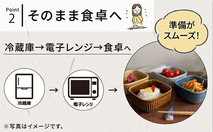 【波佐見焼】便利な蓋つき容器 大・小（ブルーグレー）2個セット 保存容器 【和山】 [WB128]