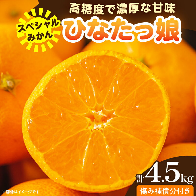 【ふるさと納税】スペシャルみかん ひなたっ娘 計4.5kg 傷み補償分付き 期間限定 果物 くだもの フルーツ 蜜柑 ミカン 柑橘 オレンジ 小玉 おやつ デザート みかんジュース 飲み物 おすすめ おすそ分け 国産 食品 産地直送 ギフト 贈り物 宮崎県 日南市 送料無料