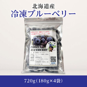 北海道産冷凍ブルーベリー　720g（180g×4袋）　ノーザンハイブッシュ系品種　冷凍　国産　人気　フルーツ　果物　くだもの　スイーツ　加工品　ポリフェノール