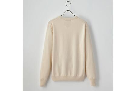 ベビーカシミヤ　クルーネック　メンズ　Mサイズ　【ベージュ】 【178002-2】 ｶｼﾐﾔ 天然素材 ｾｰﾀｰ 服 国産 国内製造 ﾍﾞﾋﾞｰｶｼﾐﾔ