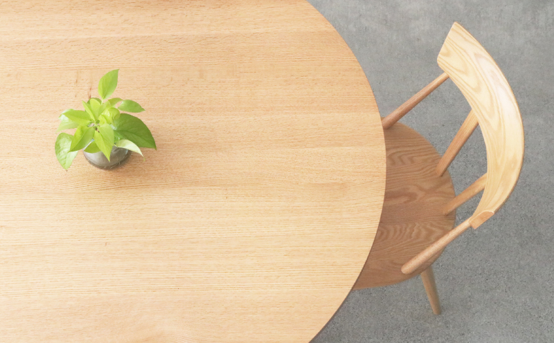 ダイニングテーブル 丸 オーク材 4人用 110cm 丸テーブル 木製 無垢 秋山木工 秋山木工株式会社 家具 インテリア 静岡県 藤枝市