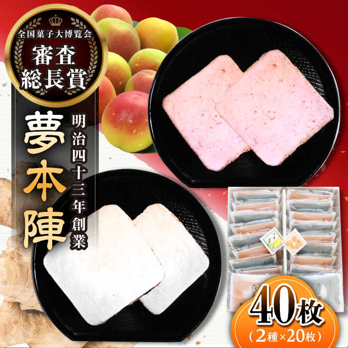 【ふるさと納税】全国菓子大博覧会 審査総長賞受賞 夢本陣 40枚（2種×20枚） /恵比須堂[UBQ017] 煎餅 せんべい セット 詰め合わせ お菓子 和菓子
