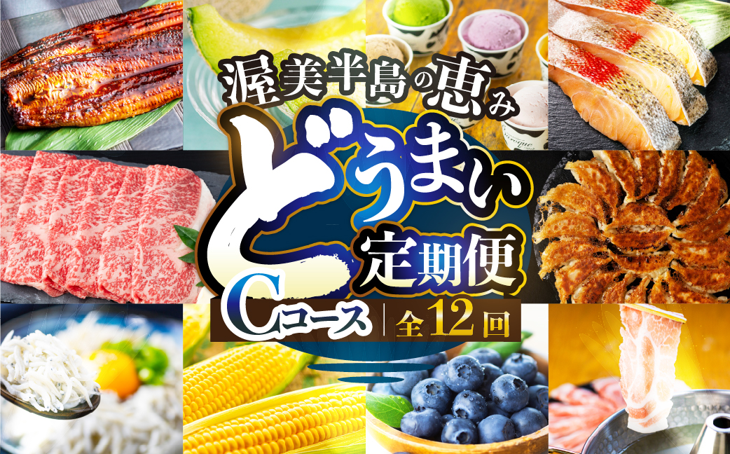 渥美半島の恵み  定期便 12回 海鮮コース　 肉 海鮮 農産物 ( いちご / 餃子 / 親子丼 / あさり/ ブランド豚 / サーモン / マスクメロン / しらす / ジェラート / 焼き鳥 / ミニトマト/ 蒲焼 ) 12ヶ月 1年 鰻 ウナギ 蒲焼 高評価 お楽しみ フルーツ 海鮮 果物 どうまい 人気 田原市 豚肉 マスクメロン ミニトマト 名古屋コーチン