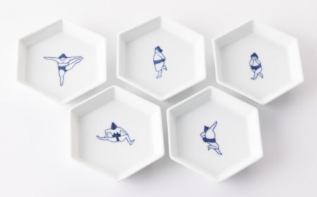 sumou六角小皿5点 NAZ007 