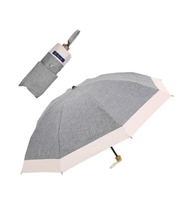 ロサブラン 【日傘】コンビ 3段折りたたみ（傘袋付） 【50cm】【ダンガリーグレー×ピンク】[f-3cb-d-001] 