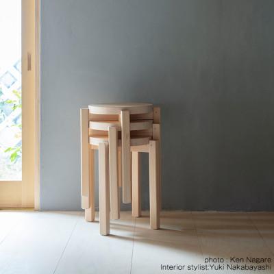 ふるさと納税 津山市 ヒノキのラウンドスツール　TSUYAMA FURNITURE |  | 03