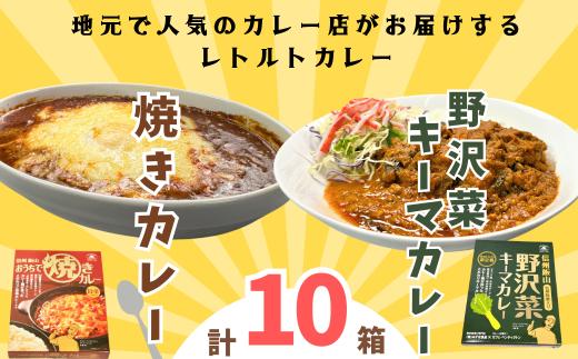 「おうちで焼きカレー」・「信州味噌入り野沢菜キーマカレー」各5箱合計10箱セット(Ai-002)