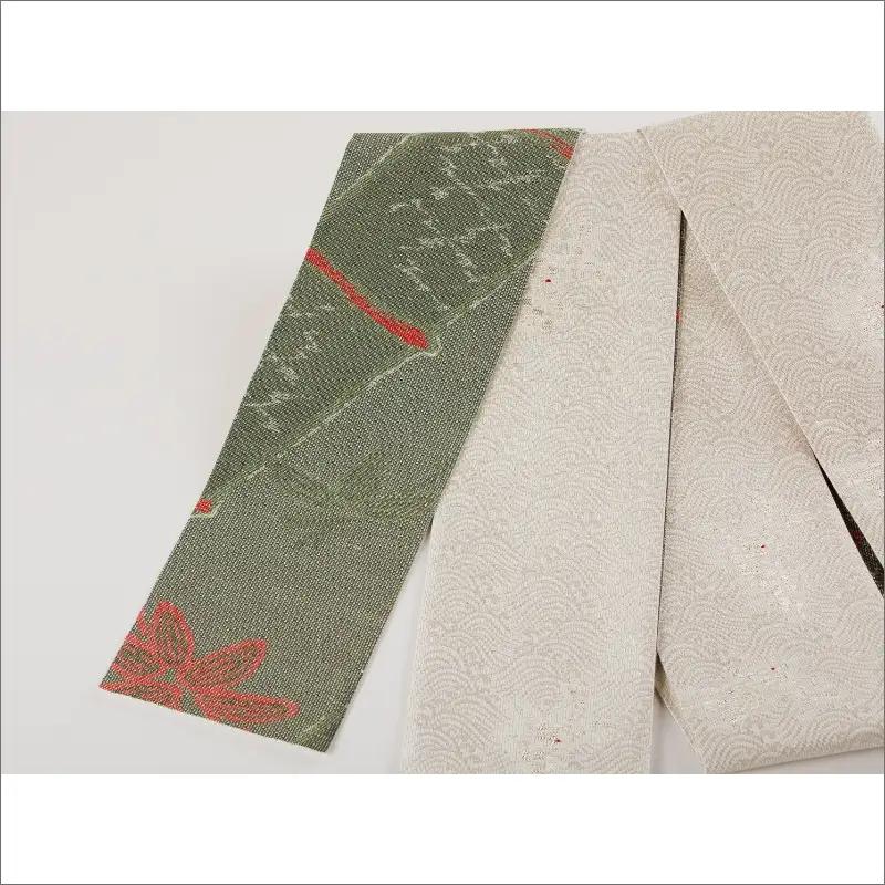 丹後帯　半幅帯「波にうさぎ（２匹入）」