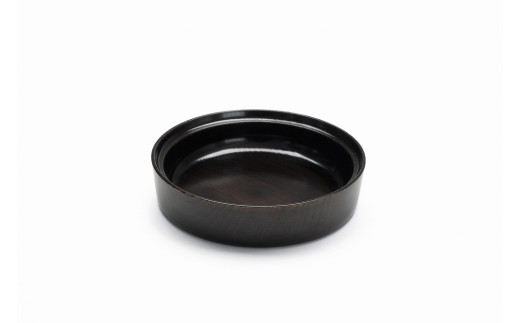 石川県から 山中漆器の こぼしにくい器（黒）平皿