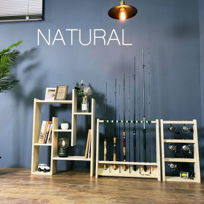 ふるさと納税 横手市 WOOD WORKS ロッドスタンド10本掛け　本体カラー:ナチュラル/フェルトカラー:ブラック |  | 01