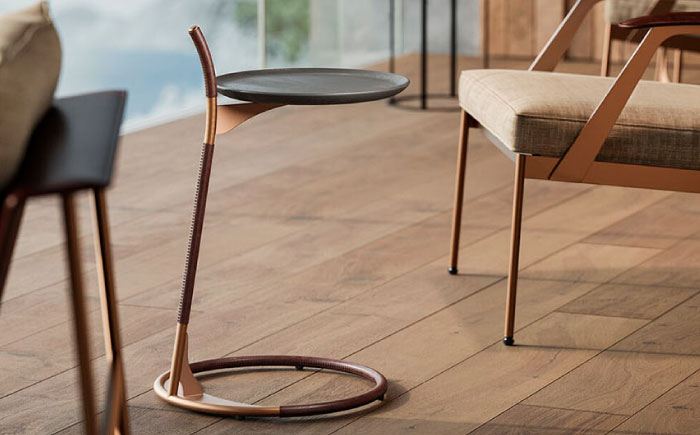 【Ritzwell】GQ SIDE TABLE フレーム革巻きタイプ [AYG063]
