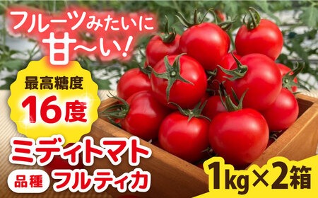 【先行予約】フルティカ 2kg (1kg×2箱) 【2025年10月下旬以降順次発送】糸島市 / かわぞえ農園 [AAM006] トマト フルーツトマト