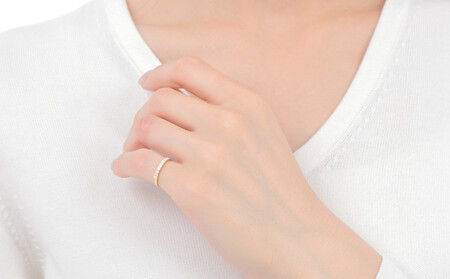 ピンキー エタニティリング　0.18CT　Ｒ3996DI-Y　イエローゴールド【サイズ：1号～9号（0.5号刻み対応可）】　ピンキーリング 指輪 リング YG ダイヤ ダイヤモンド 宝石 ジュエリー 