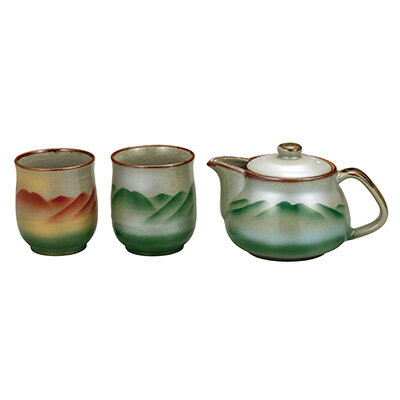 【ふるさと納税】九谷焼　 くつろぎ揃　連山　（網付）　a03　【 工芸品 伝統工芸品 食器 キッチン雑貨 キッチン用品 食卓 お茶用品 湯呑 】