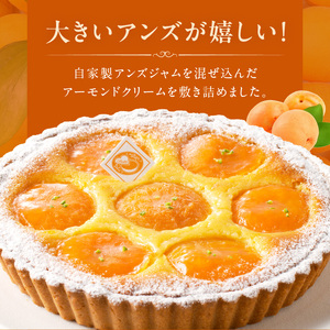 自家製アンズジャムを混ぜ込んだアーモンドクリーム！ アンズのタルト18㎝ シェフお気に入り アンズ タルト 18cmサイズ 6人分 ～ 8人分 自家製アンズジャム アーモンドクリーム ケーキ 焼き菓子