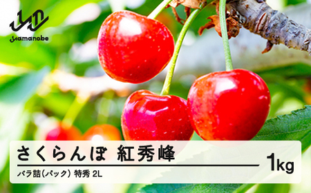 《先行予約》2025年 山形県産 さくらんぼ 紅秀峰 バラ詰（パック） 1kg 特秀 L サクランボ フルーツ F21A-329