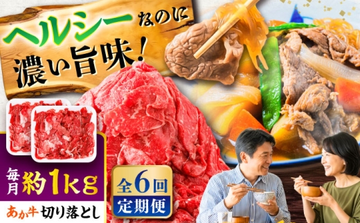 【全6回定期便】あか牛 切り落とし 約1kg (約500g×2P) / 切り落とし きりおとし あか牛 赤牛 あかうし 牛肉 和牛 国産 こま切れ 熊本県 菊陽町【五右衛門フーズ】 [BHCY007]