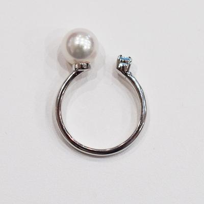 ふるさと納税 天草市 あこや真珠 リング 7.5mm - 8mm ホワイトピンク(D:11号) _S085-449 |  | 01