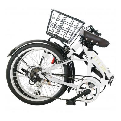 ふるさと納税 四日市市 パンクしないオリタタミ自転車6段変速　LEDオートライト20型　ホワイト |  | 01