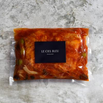 ふるさと納税 長野市 鶏もも肉とオリーブきのこトマト煮　280g×1パック
