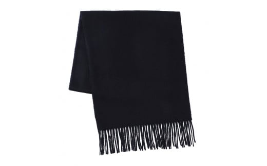 カシミヤ100% ウェーブマフラー ネイビー｜高級素材 軽量 なめらかな肌触り 寒さ対策 確かな技術 日本製 い [4031]