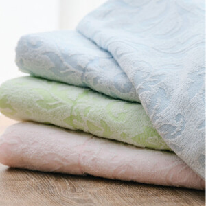 『軽やか』で洗濯しやすい綿100%タオルケット シングルサイズ（140×190cm）×グリーン１枚 5164-GR