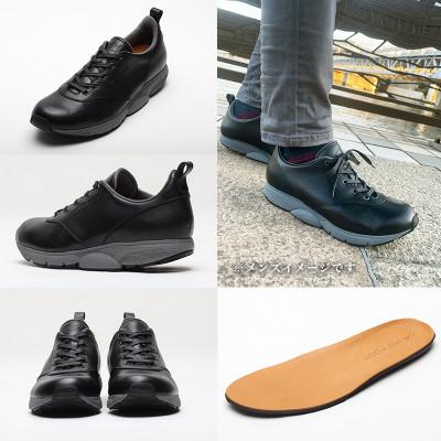 ふるさと納税 大和郡山市 ミッドフット 23.0cm BLACK(ブラック) レザースニーカー 婦人靴 牛革 MF002JL |  | 01