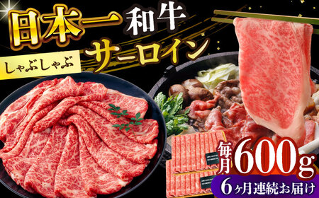 【6回定期便】【厳選部位】A4-A5 長崎和牛 サーロイン しゃぶしゃぶ すき焼き用 (300g×2)【株式会社 MEATPLUS】 サーロイン サーロイン 和牛しゃぶしゃぶ しゃぶしゃぶ すき焼き 小値賀 [DBS103]