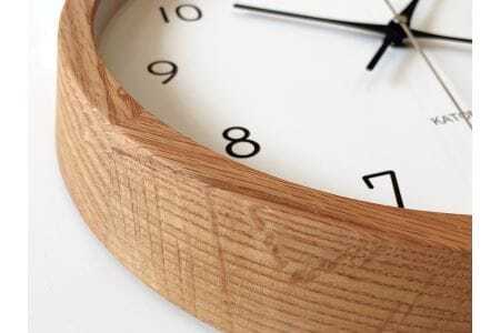 KATOMOKU muku clock 13 オーク 電波時計 連続秒針　km-104OARC