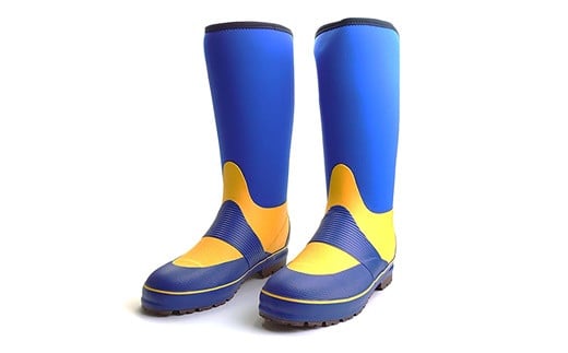 ウォームブーツHG ブルー×イエロー 28.0cm 手作り | 長靴 長ぐつ ラジアル底 ネオプレン素材 防寒 保温 真冬 釣り スキー場 雪寒地作業