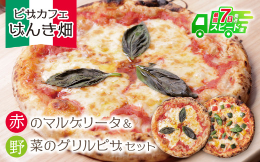 Z24-07  本格窯焼き！ げんき畑 ピザ 2枚セット＜赤のマルゲリータ＆野菜グリルピザ＞ ピザ 冷凍ピザ ピザ 冷凍 窯焼き ピザ 人気 ピザ おすすめ ピザ 食べ比べ ピザ ピザセット マルゲリータ ピザ グリルピザ