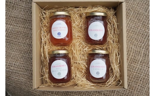 ジャム 4個 セット ブレンド いちご 苺 イチゴ 完熟 ミニトマト トマト 濃厚 デザート 果物 くだもの フルーツ 甘み 酸味 ビタミンC 抗酸化作用 リコピン 栄養 ミント 黒胡椒 バニラ サニ