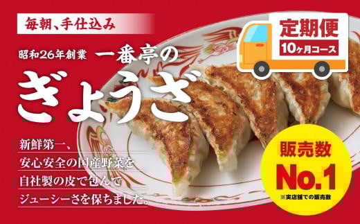 定期便 10ヶ月 冷凍餃子 63個 21個入り× 3箱 毎朝 手仕込み 老舗 一番亭 モチモチ 皮 野菜 たっぷり 豚肉 満足感 手軽 絶品 晩ごはん 家族 お裾分け 子ども 弁当 惣菜 お取り寄せ 大容量 家庭用