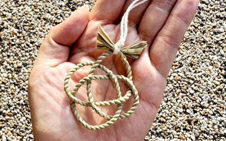 まこものしめかざり　雅ストラップ（中サイズ）島根県松江市/豊付堂　真菰　マコモ　しめ縄　お祓い　お守り[ALEM006]