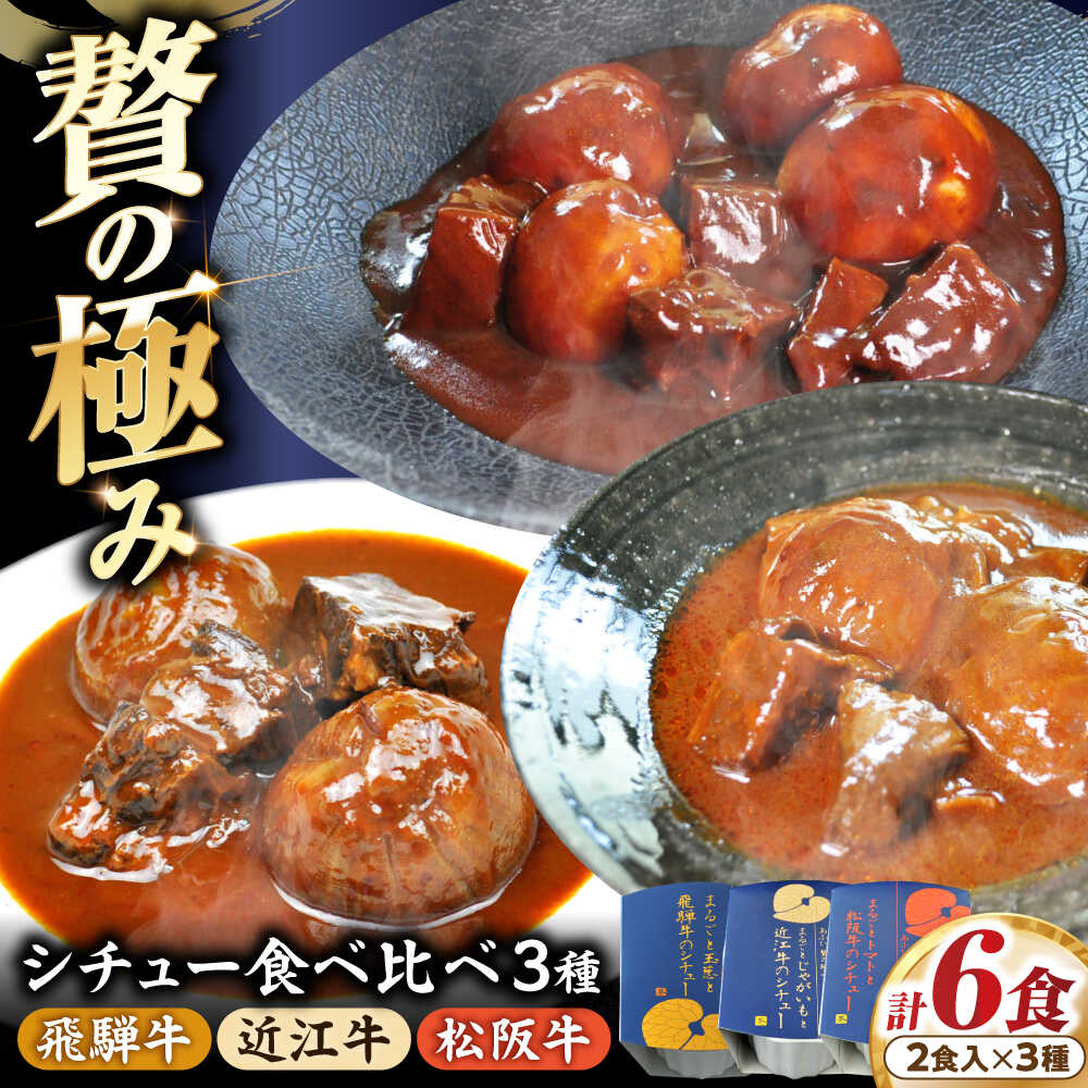 【ふるさと納税】-あふひ 贅の極み- 高級 近江牛 / 飛騨牛 / 松阪牛シチュー 食べ比べ3種セット 2人前×各1個セット レトルト シチュー 牛肉 和牛 ブランド牛 人気 おすすめ 簡単 調理 長期保存 保存食 シチュー ビーフシチュー 恵那市 / テンポイント[AUEU038]