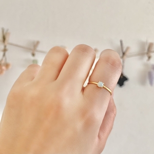 13号 オパール リング (Silver925 18KGP仕上げ) 指輪 ／おしゃれ ペアリング イエロー Maco アクセサリー シルバー ヘアライン加工 プレゼント 奈良県 田原本町