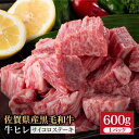 【ふるさと納税】佐賀県産 黒毛和牛 贅沢ヒレ サイコロステーキ 600g 1パック 牛ヒレ ヒレ肉 BBQ 焼き肉 牛肉 冷凍【株式会社いろは精肉店】 [IAG013]