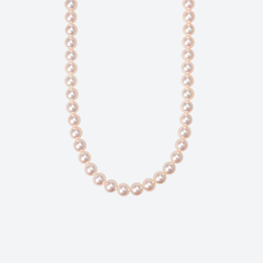 アコヤパール　ネックレス・ピアスセット（E8.0ｍｍ）セット（ピンク）３　鑑別書付(MKhp-018)