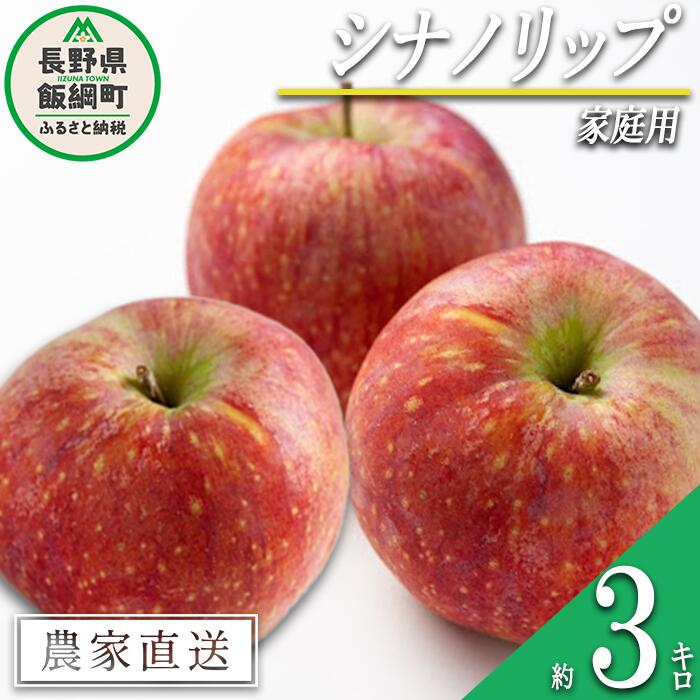 【ふるさと納税】 りんご シナノリップ 家庭用 3kg 丸山りんご園 沖縄県への配送不可 令和7年度収穫分 長野県 飯綱町 〔 信州 果物 フルーツ リンゴ 林檎 長野 11000円 予約 農家直送 〕発送時期：2025年8月中旬〜2025年9月上旬 {**}