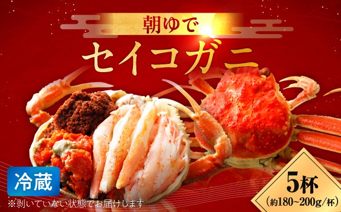 
                  【先行予約/11月7日より順次発送】朝ゆで国産セイコガニ　5杯| 蟹 かに カニ 越前ガニ 越前がに せいこがに セイコガニ せいこ蟹 ボイル 5匹 福井 冷蔵 メス ずわいがに 送料無料 セコガニ せこがに せいこ セイコ せいこガニ セイコ蟹  【配送不可地域：北海道・沖縄・離島】  [BFAA004] 
                