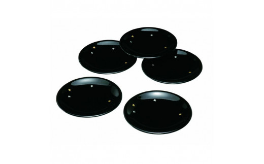 5.0寸 銘々皿 黒 千鳥 (5枚組)【YG111】