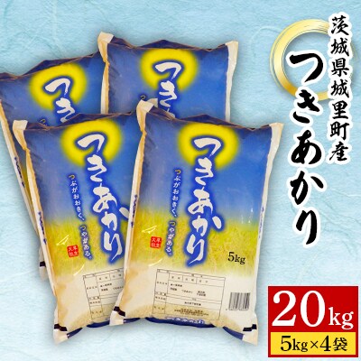 【令和6年産】城里町内・桂農産の【つきあかり】20kg(5kg×4袋)(精米)【配送不可地域：離島】【1350248】