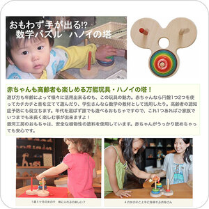 木のおもちゃ /数学パズル ハノイの塔 木のおもちゃ 日本製