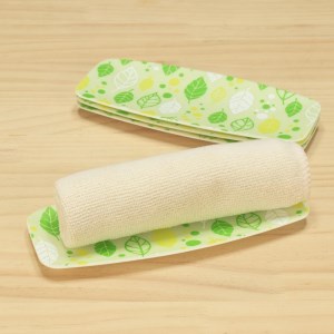 タツクラフト 友禅和紙おしぼりトレー 5枚セット サマーリーフ グリーン