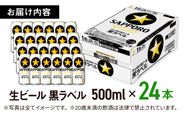 サッポロ生ビール 黒ラベル 500ml×24缶 日田市 / 株式会社綾部商店 [ARDC008]