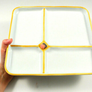 有田焼 One Plate 1+3 椿(緑) 三光堂 A20-399_イメージ5