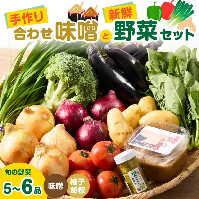 手作り合わせ味噌と新鮮野菜セット｜野菜【A095】