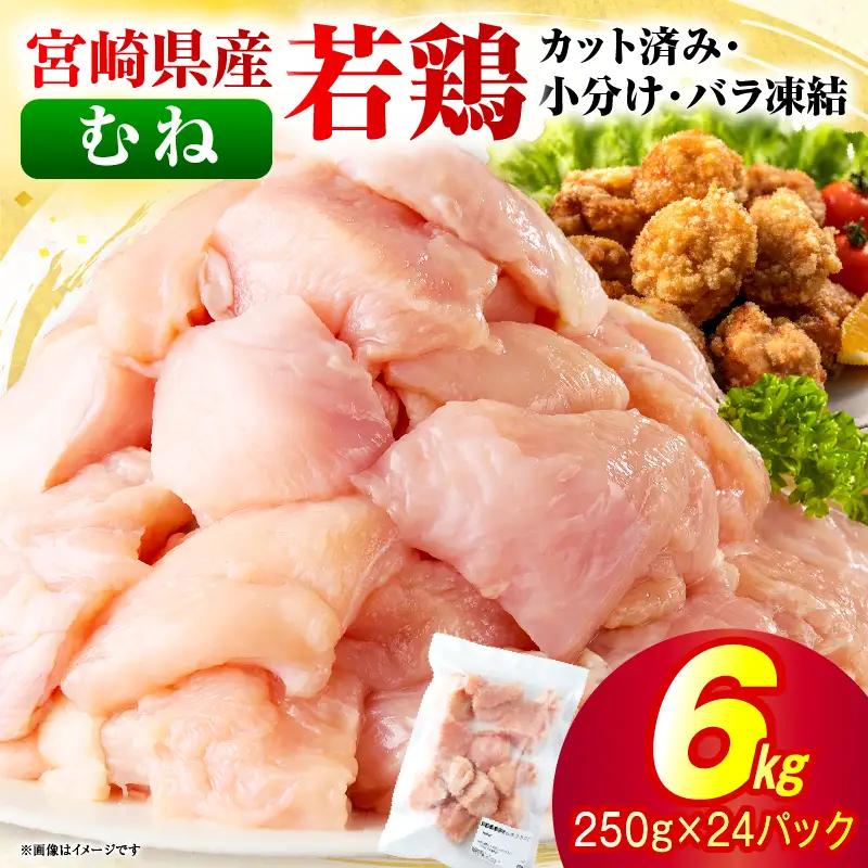 ＜2026年7月発送＞小分け＆パラパラ！宮崎県産鶏むねカット合計6kg_K043-024-2607