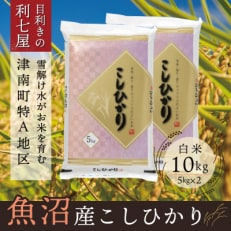 【毎月定期便】魚沼産コシヒカリ 白米10kg 魚沼地域津南町の美味しいお米全9回